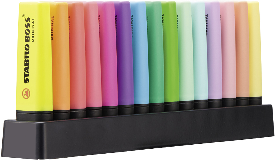 STABILO Surligneur BOSS ORIGINAL, set de table de 15