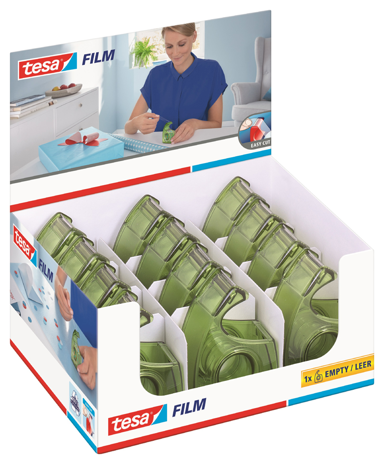 tesa ecoLogo Easy Cut Dévidoir à main, présentoir, vert