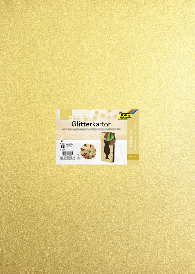 folia Carton à paillettes, 500 x 700 mm, 300 g/m2, or