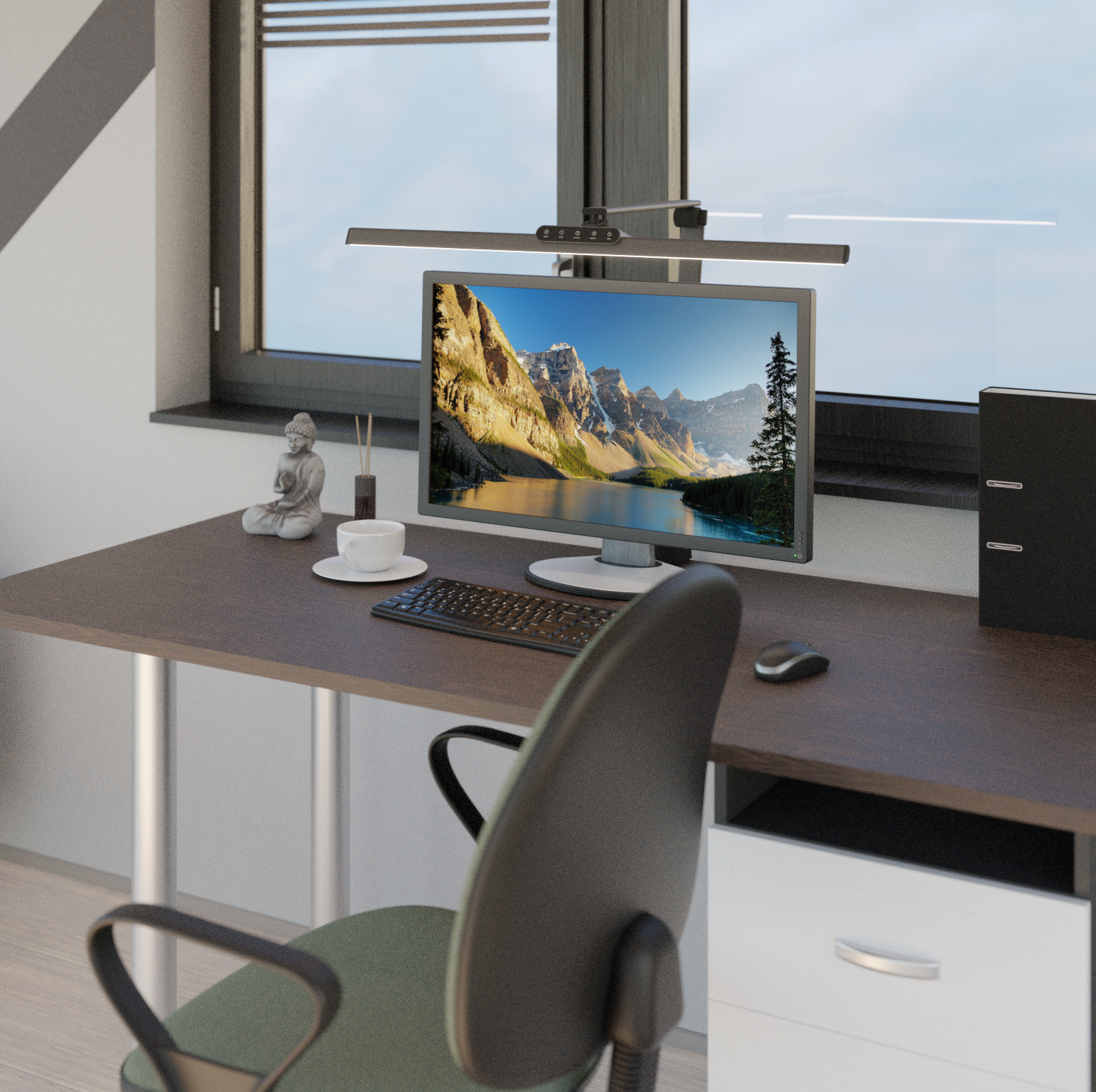 Hansa Lampe de bureau à LED 'Flow', avec pince, anthracite pied de serrage anthracite 18 watts 2700-6000 K 100-240 V F