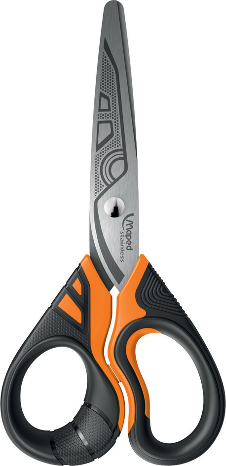 Ciseaux sensoft 3D Fluo, orange / Noir