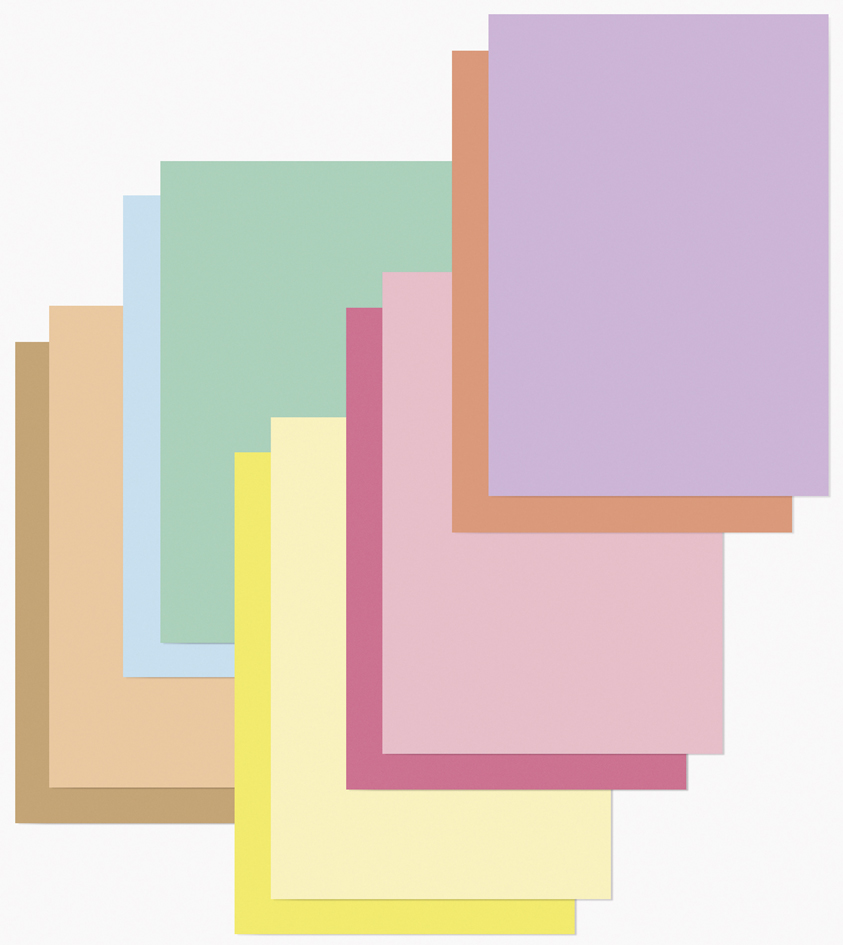 Bloc de papier coloré et de carton PASTEL, couleurs