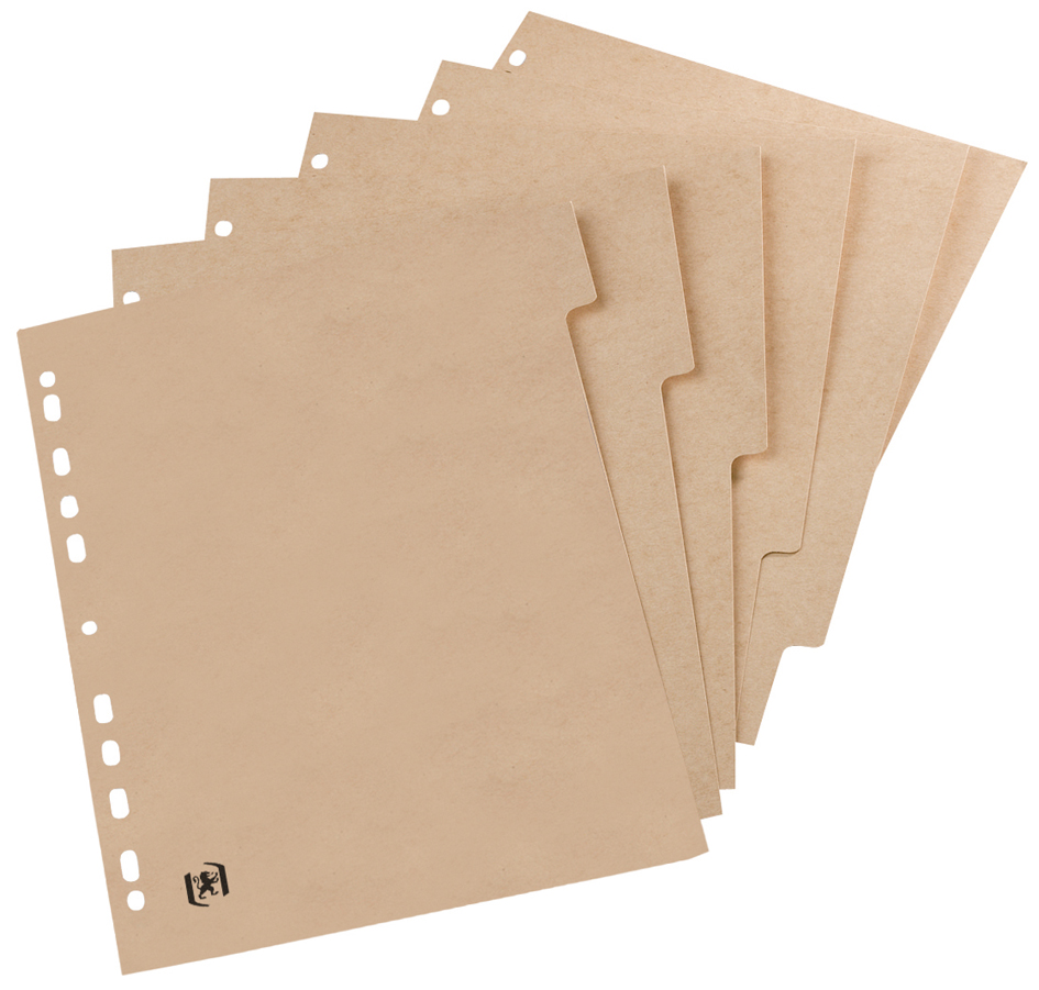 Oxford Intercalaires en carton Touareg, uni, A4, 6 touches