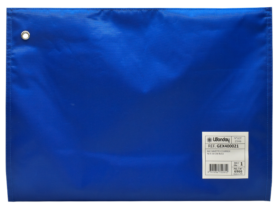 Sac navette, bleu - dos