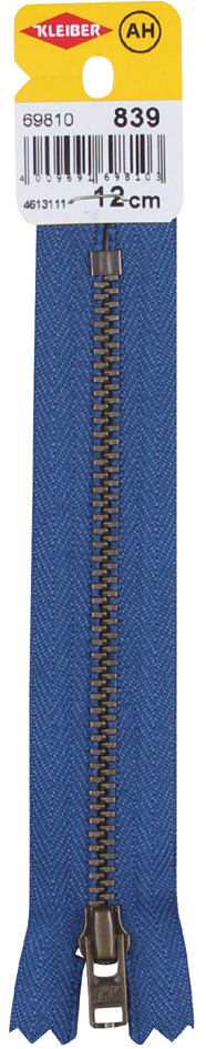 Visuel de référence : Fermeture à zip, glissière métallique, bleu jeans