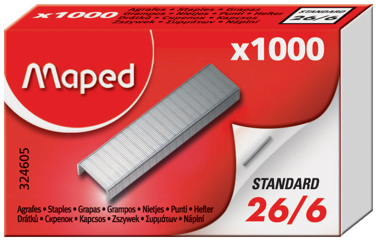 Maped Agrafes 26/6, petit emballage, zingué