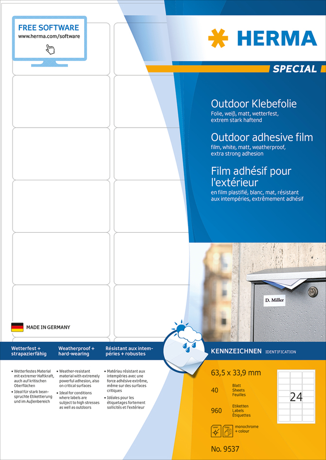Visuel de référence: Etiquette en film adhésif Outdoor SPECIAL