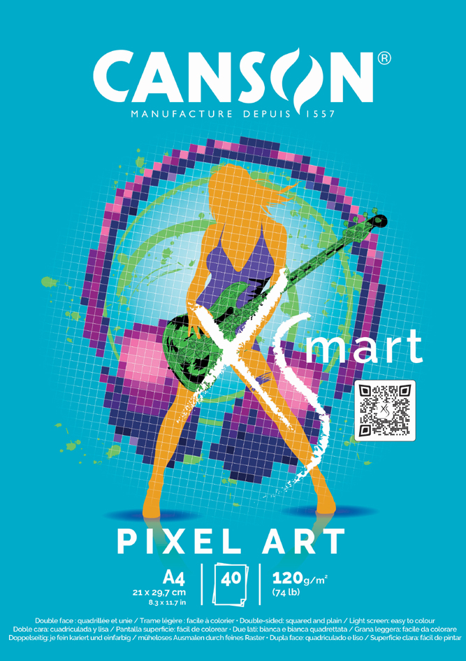 CANSON Bloc de dessin XS'MART PIXEL ART, A4