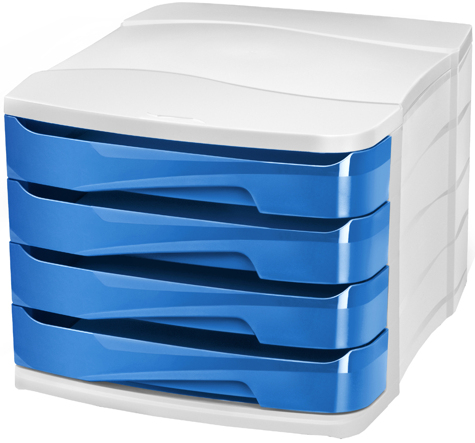 CEP Module de classement GLOSS, 4 tiroirs, bleu océan