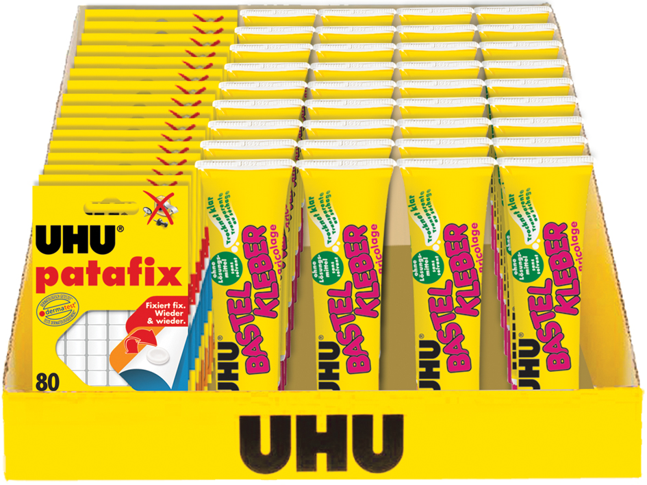 UHU Présentoir scolaire 2024: colle de bricolage+ pastilles