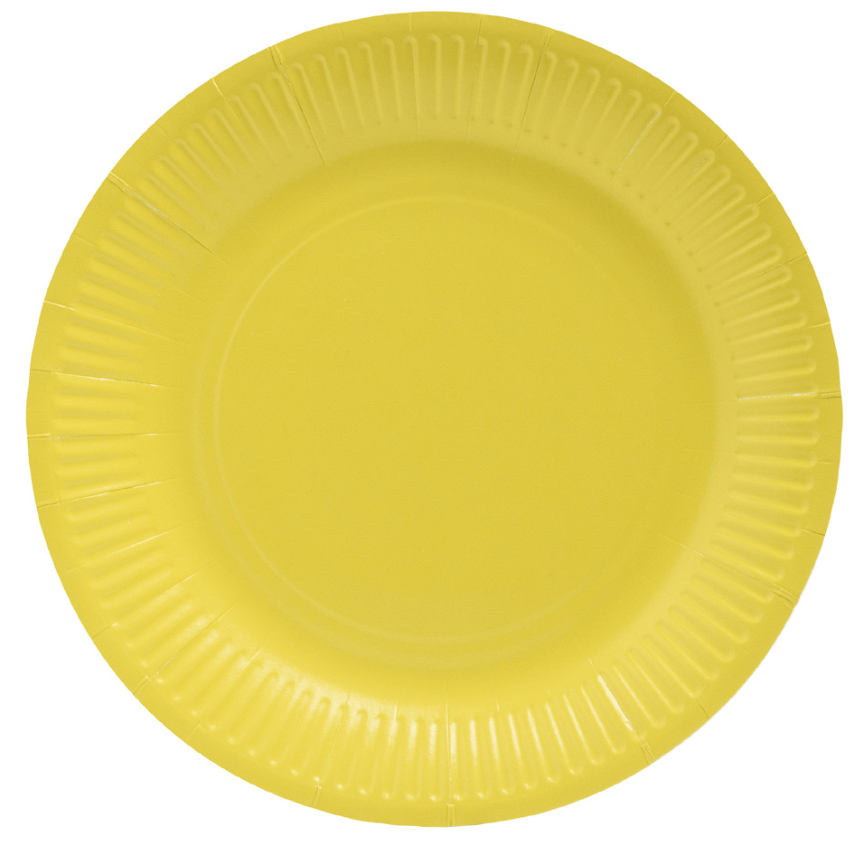 PROnappe Assiette en carton, rond, 230 mm, jaune