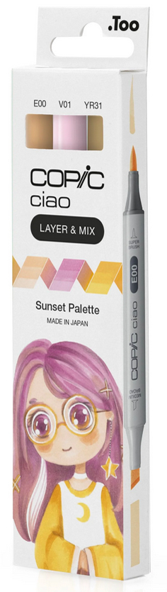 COPIC Marqueur ciao, set de 3 'Sunset Palette'