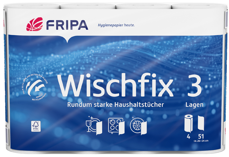 Fripa Rouleau d'essuie-tout Wischfix, 3 couches, extra blanc