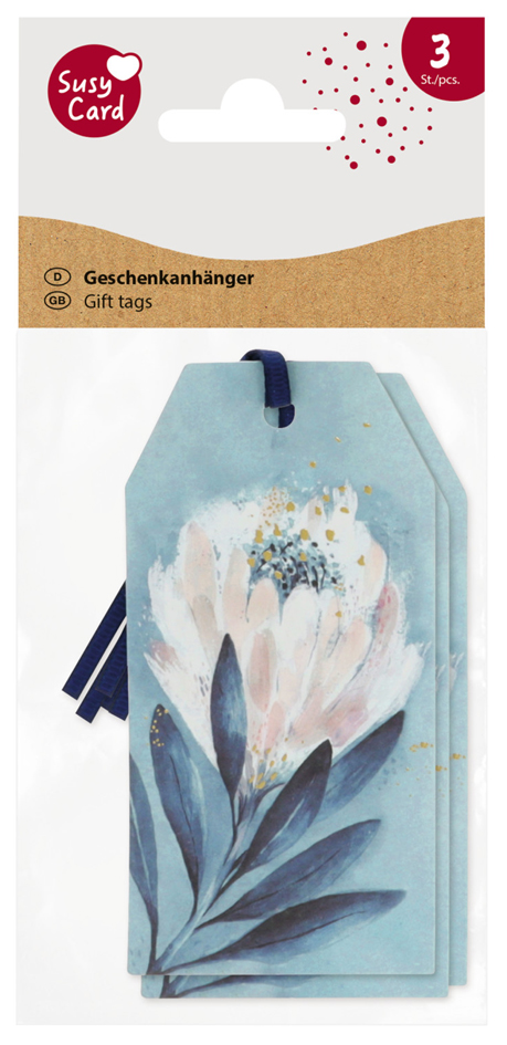 SUSY CARD Etiquette cadeau carré 'Swan lake bloom'