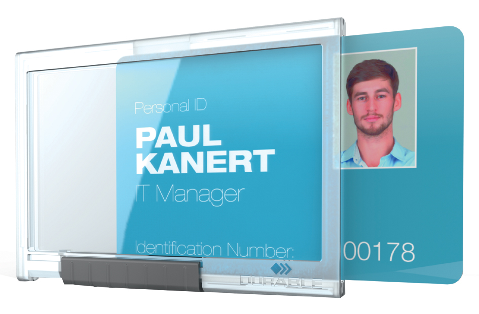 DURABLE Porte-badge PUSHBOX TRIO, transparent