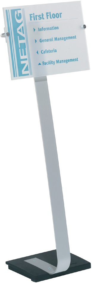 Support d'informations CRYSTAL SIGN stand, format paysage