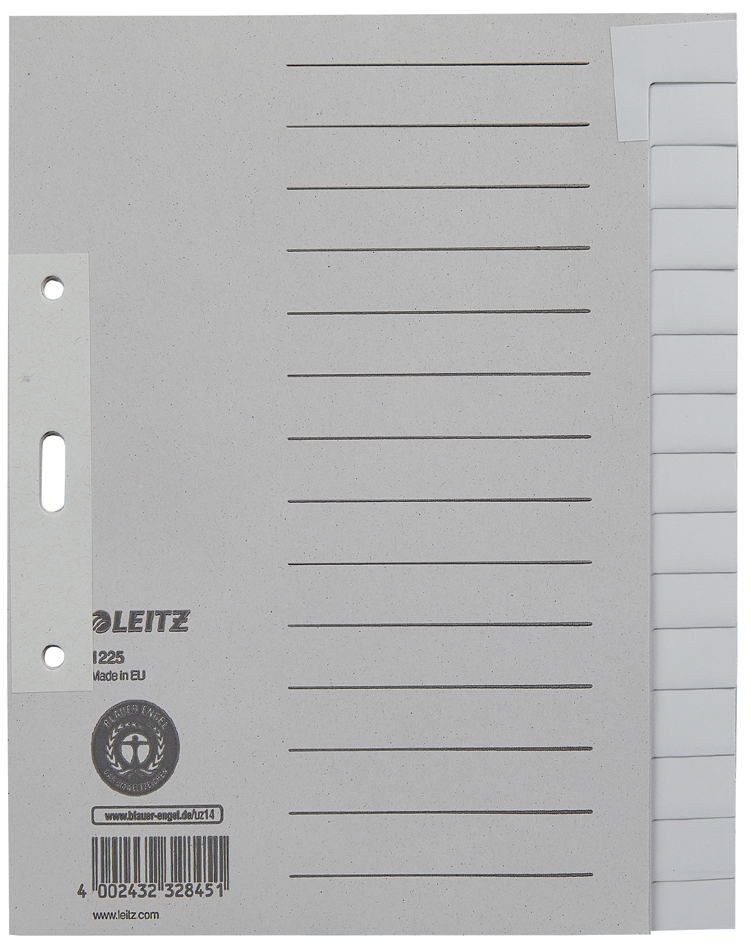LEITZ Intercalaires en papier naturel, blanc, A5, 15 touches