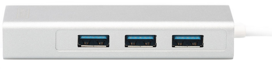 Hub USB 3.0, 3 ports plus éthernet, vue de face