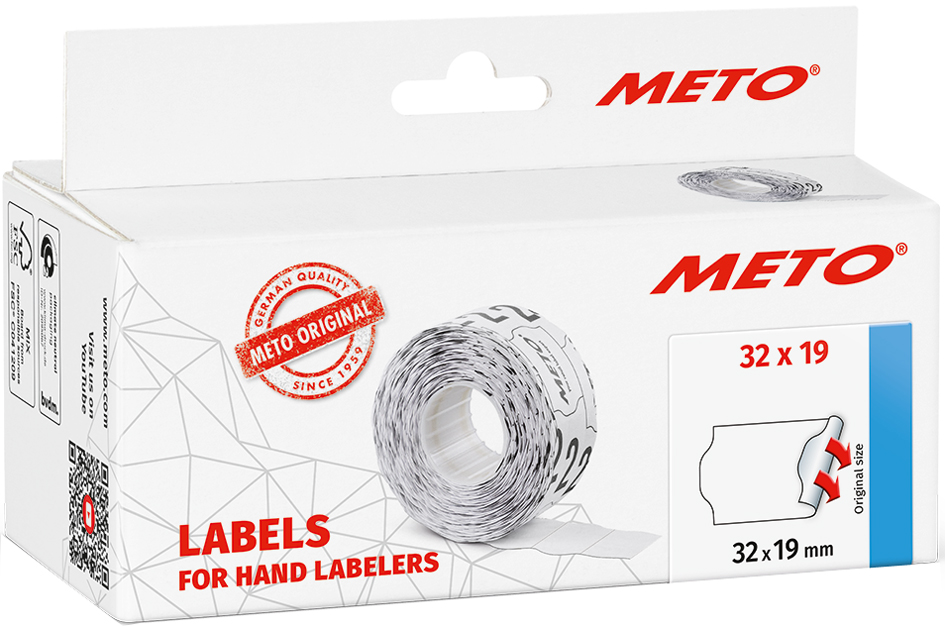Étiquette pour étiqueteuse de prix, 32 x 19 mm, blanc