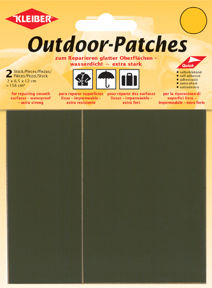 KLEIBER Patch d'extérieur, autocollant, 65 x 120 mm, olive