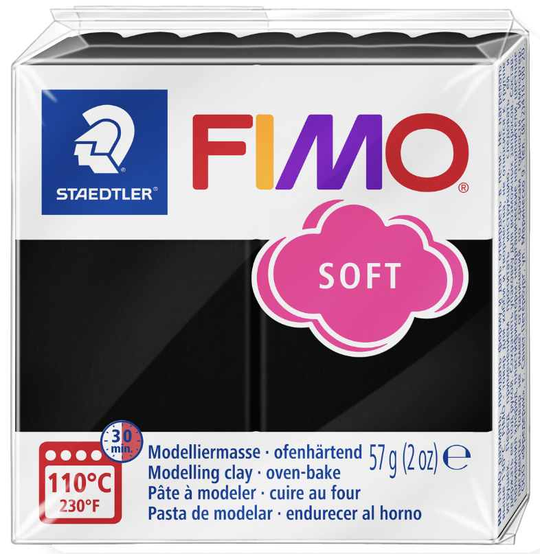 FIMO Pâte à modeler SOFT, à cuire, 57 g, noir