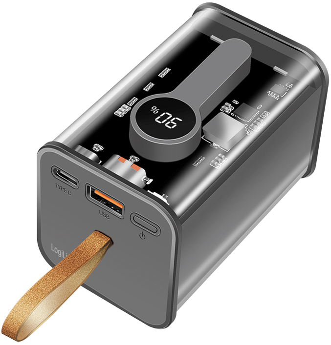 LogiLink Powerbank avec écran, 20.000 mAh, noir