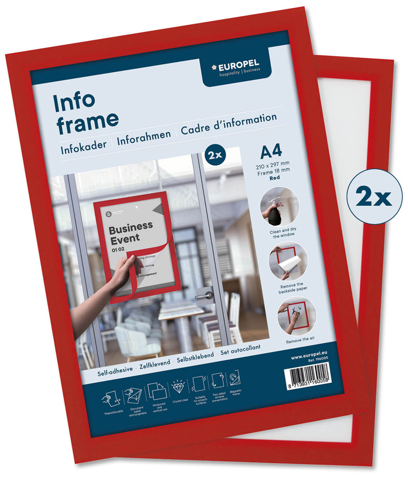 Cadre magnétique INFO FRAME, A4, rouge
