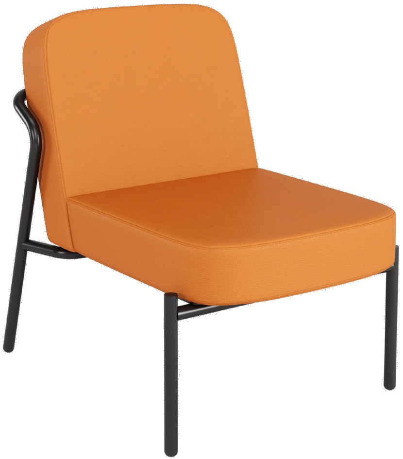 PAPERFLOW Fauteuil visiteur MEDSO RUND S simili-cuir, orange