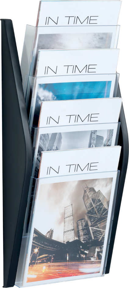 helit Porte-brochures mural 'the arc', A4 portrait, noir