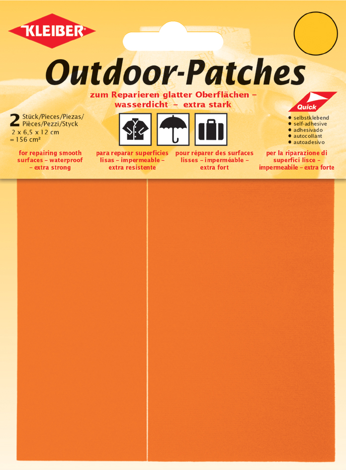 KLEIBER Patch d'extérieur, autocollant, 65 x 120 mm, orange