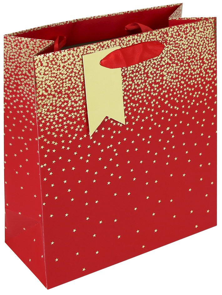Clairefontaine Sac cadeau de Noël 'Pluie d'étoiles rouge'