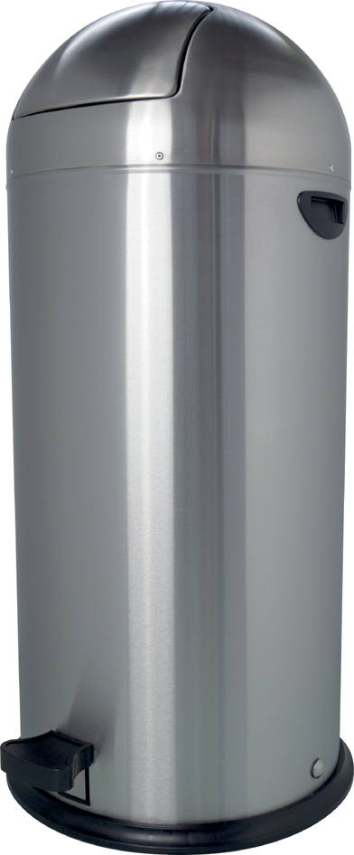 helit Poubelle à pédale 'the step dome', 52 litres, argent