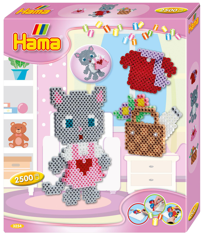 Hama Perles à repasser midi 'Chat habillé', boîte cadeau