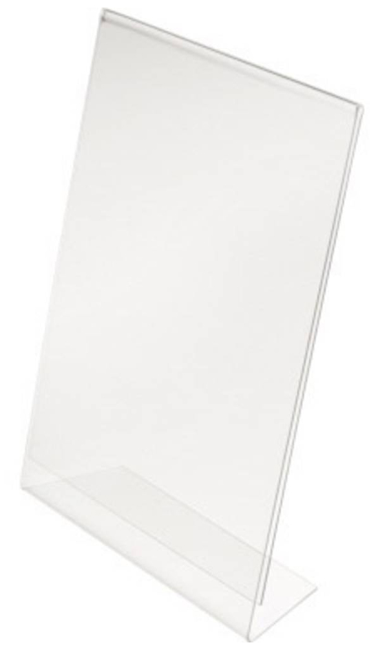 Présentoirs de table plastique, incliné