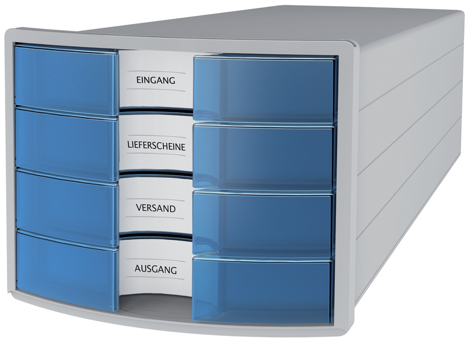 HAN Module de classement IMPULS 2.0, 4 tiroirs, gris/bleu