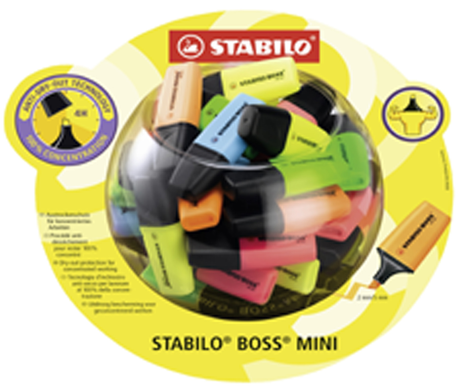 STABILO Surligneur BOSS MINI, présentoir de 50