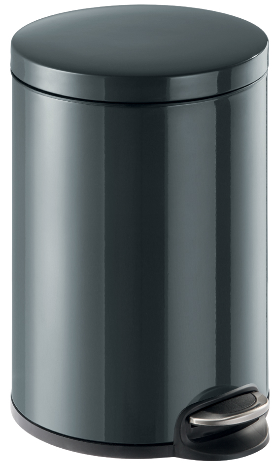 DURABLE Poubelle à pédale métal, rond, 20 litres, noir