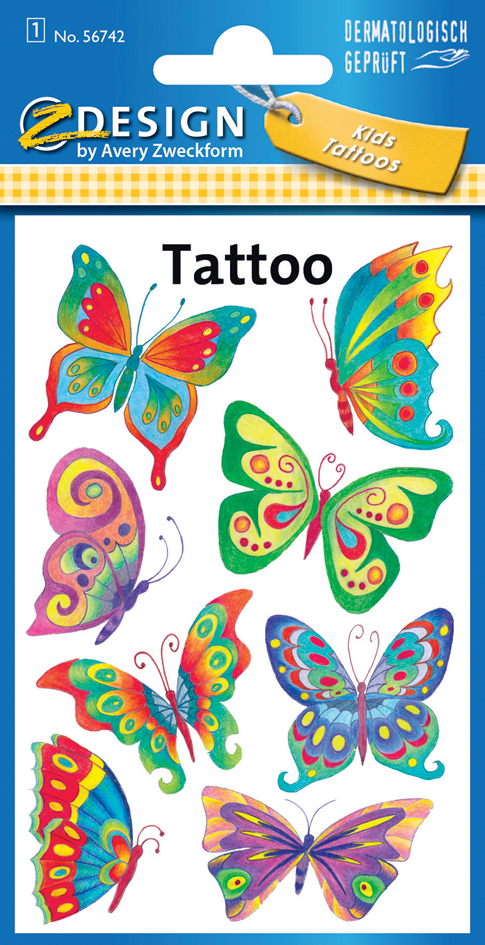 KIDS Tatouage pour enfants "papillons" (56742)