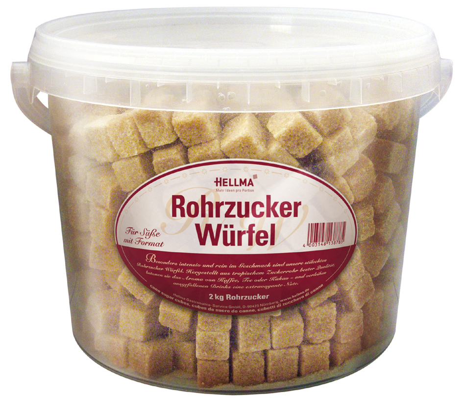 HELLMA Cubes de sucre roux, dans un seau