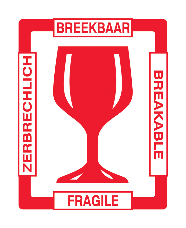 rillprint Étiquette d'avertissement 'BREAKABLE'