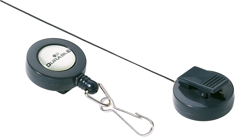 DURABLE Porte-badge avec mousqueton, anthracite