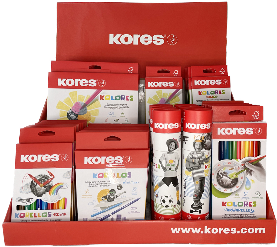 Présentoirs de crayons de couleur