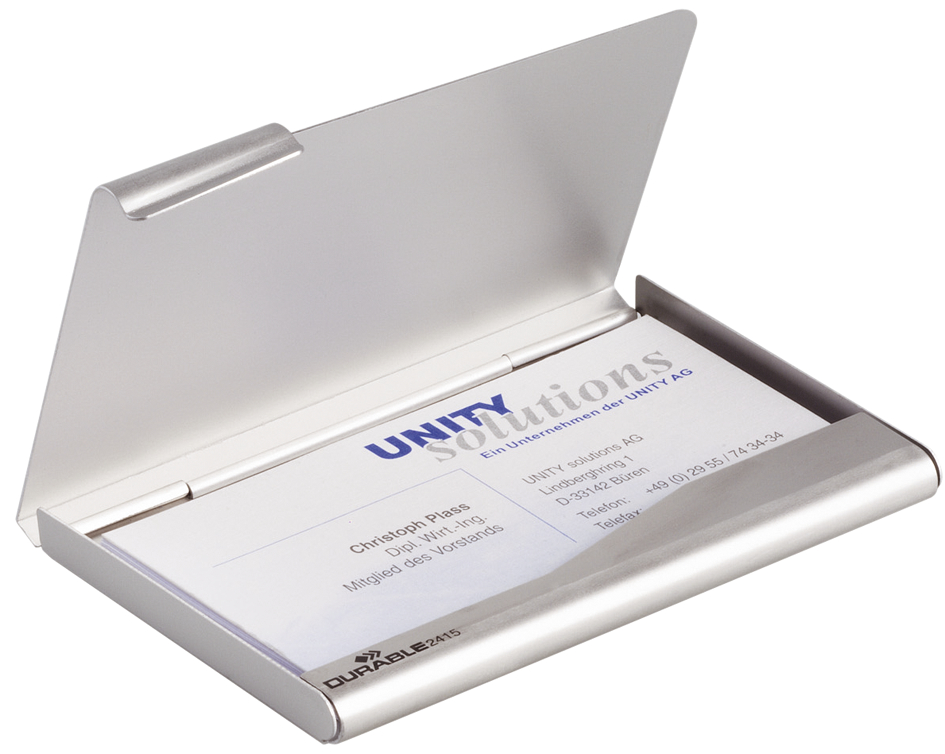 étui pour cartes de visite BUSINESS CARD BOX, ouvert