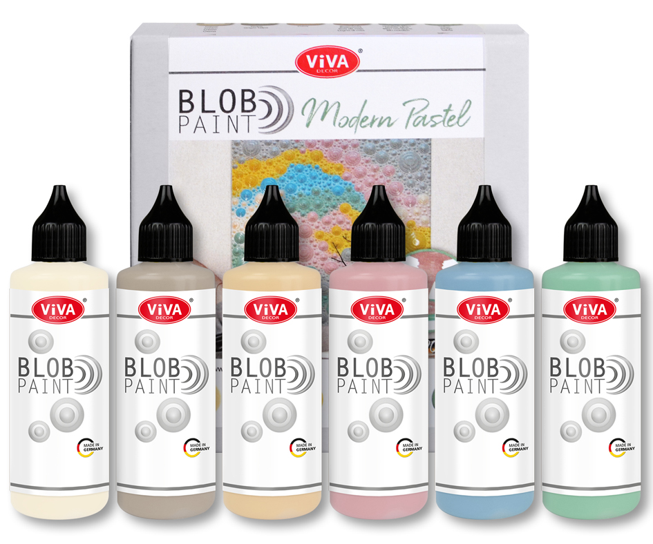 ViVA DECOR Peinture Blob Paint 'Modern Pastel', 6 pièces