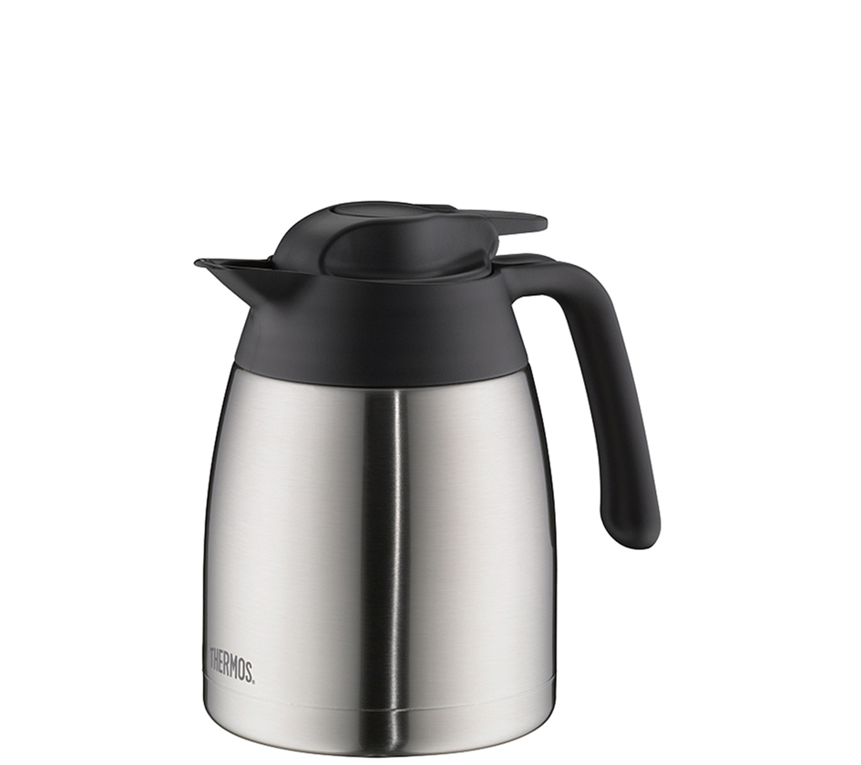 THERMOS Pichet isotherme THV, 1,0 litre, acier / noir