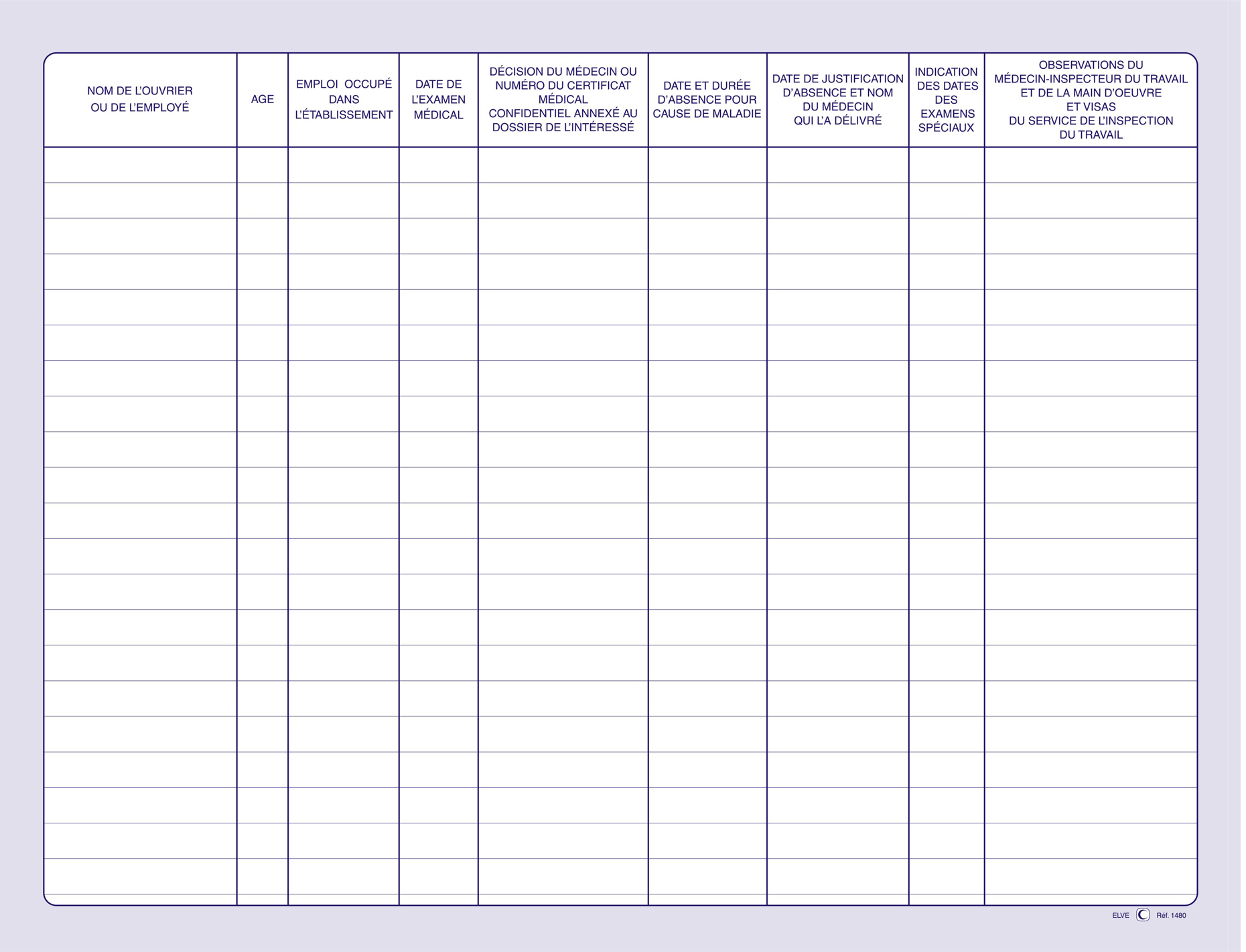 Registres français