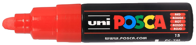 Marqueur à pigment POSCA PC7M, rouge