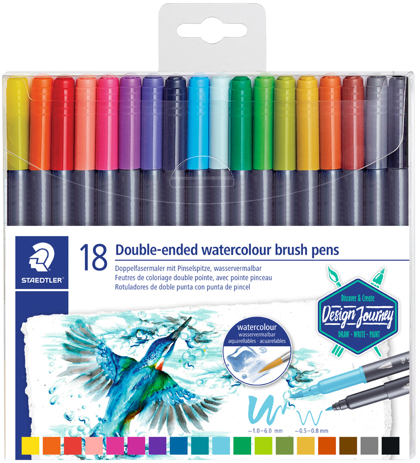 STAEDTLER Feutre double pointe Design Journey, étui de 18