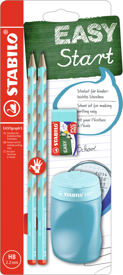 STABILO Kit d'écriture école EASYgraph 'S', droitier, bleu