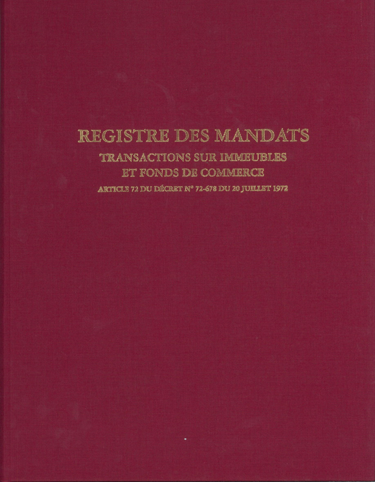 ELVE Registre 'Mandat Transaction Immobilière', 200 pages